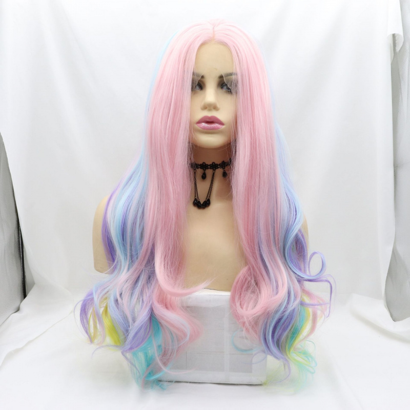 Wig Fiber Net - El yapımı dantel önlü, renkli büyük