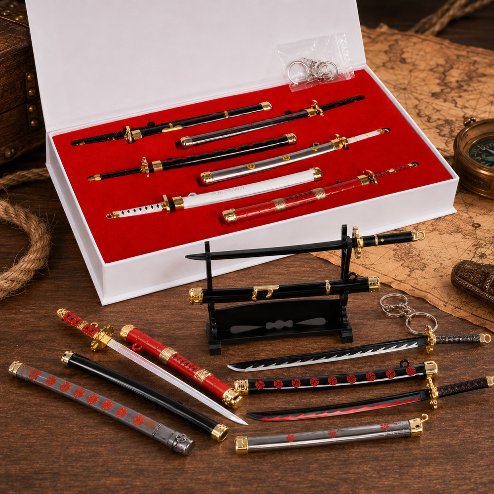 Cosplay Prop Katana - Anime tek parça Zoro kılıç anahtarlık