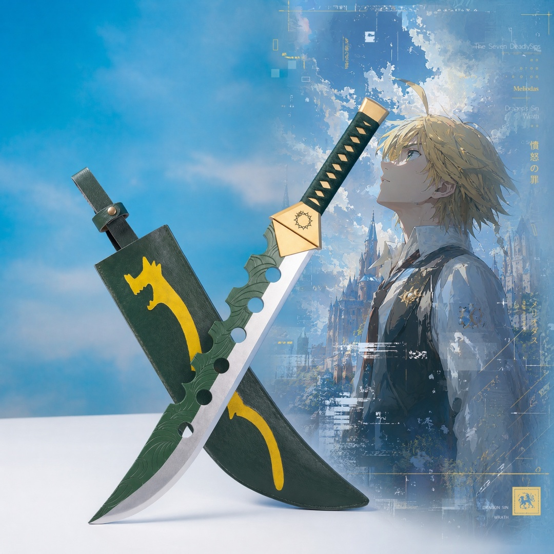Cosplay Prop Katana - 28 inç Yedi Ölümcül Günah Meliodas