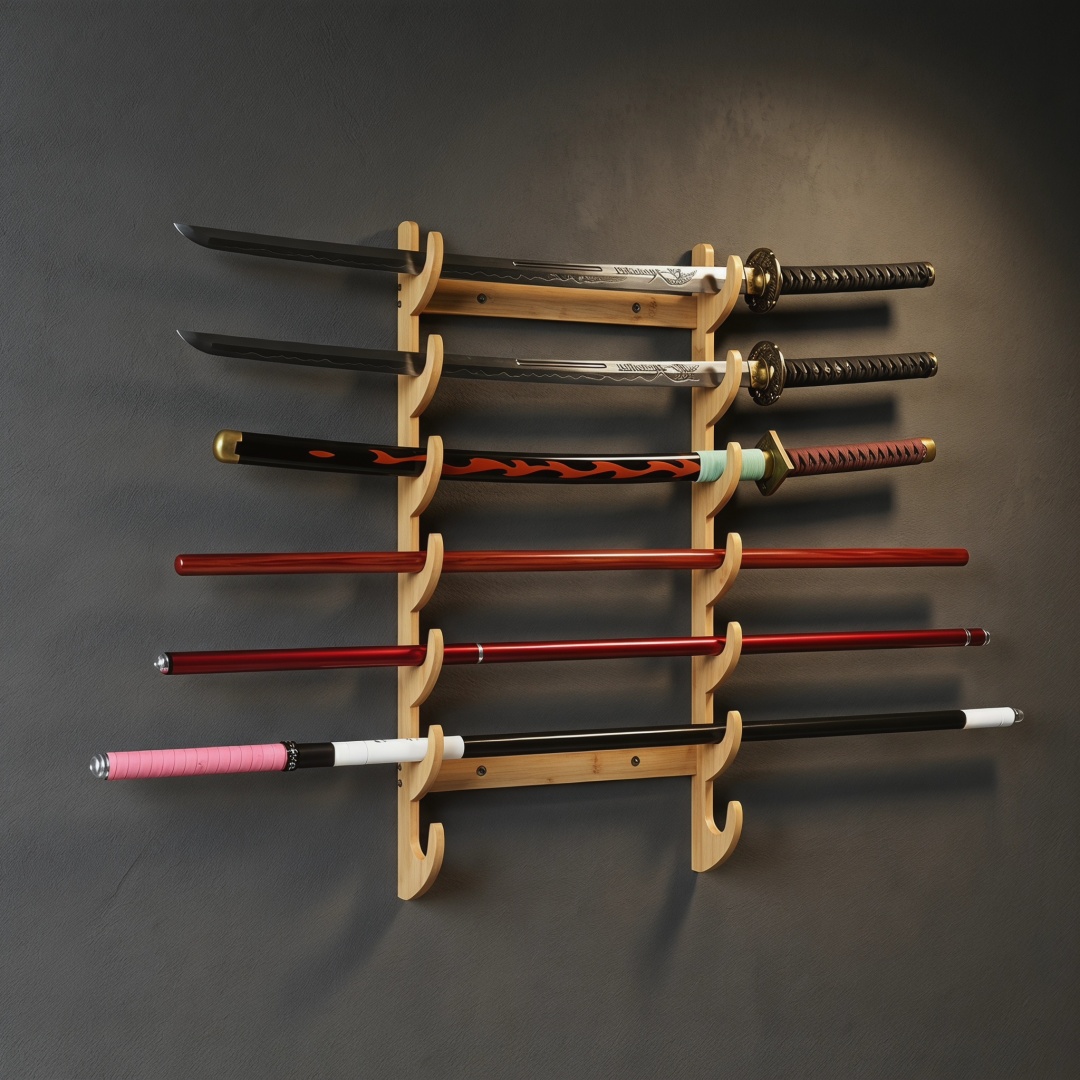 8 katmanlı duvar kılıç depolam - Cosplay Prop Katana incelemesi ve fiyatı