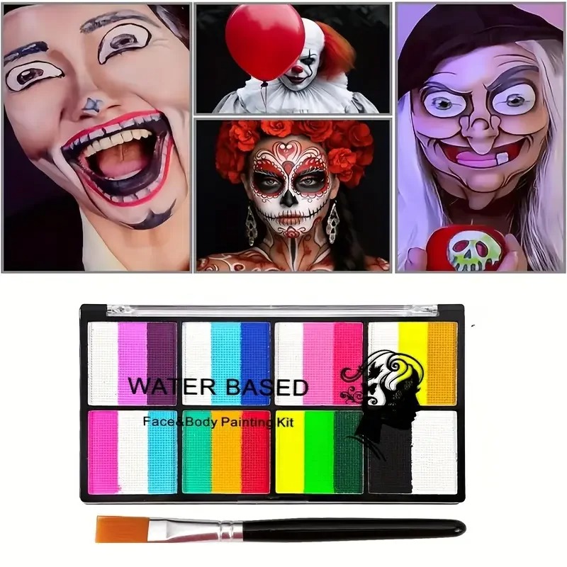 8 Renkli Gökkuşağı Yüz ve Vücu - Cosplay Prop Paint incelemesi ve fiyatı